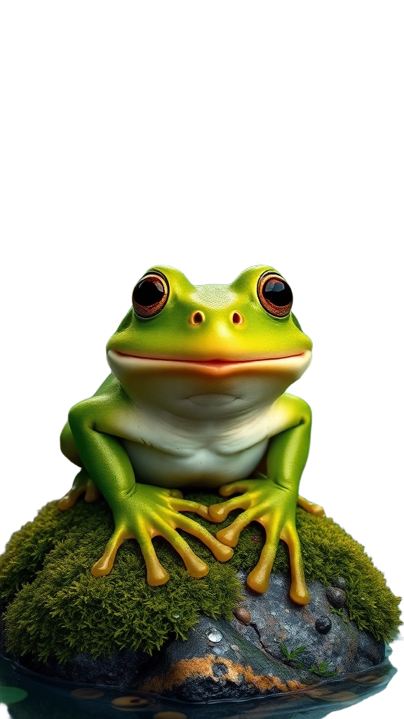 Frog on Mossy Rock